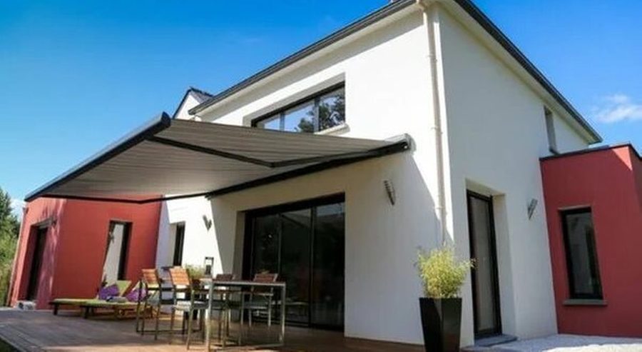 Rentoilage de store banne — toile de remplacement sur mesure pour terrasse de commerce ou maison — Paris et Île-de-France